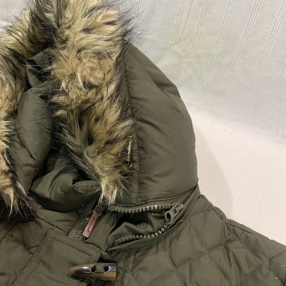 Lauren Ralph Lauren Women's Puffer Jacket Down Hooded Green Sz M Detachable Hood - Picture 4 of 16